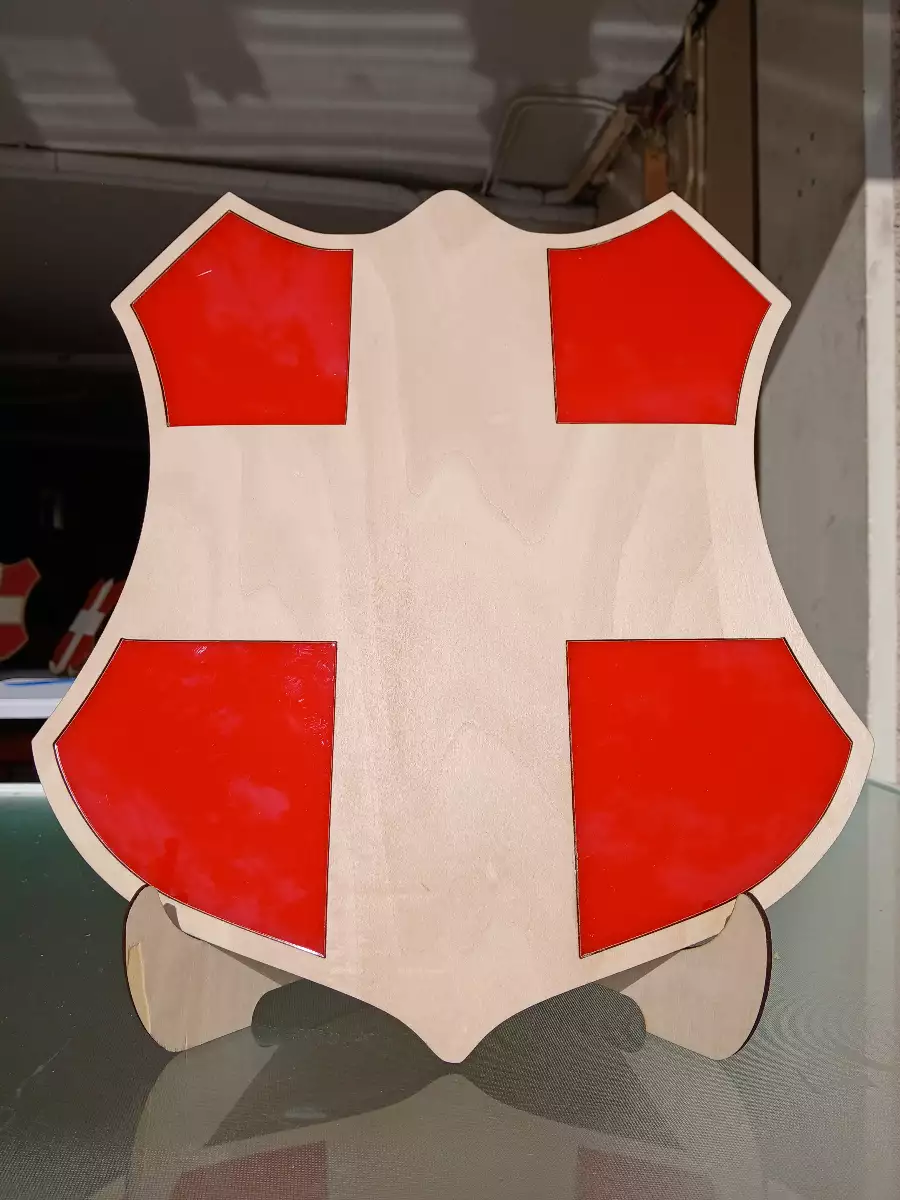 Blason Croix de Savoie finition plexiglas 40cm s'en la croix en relief